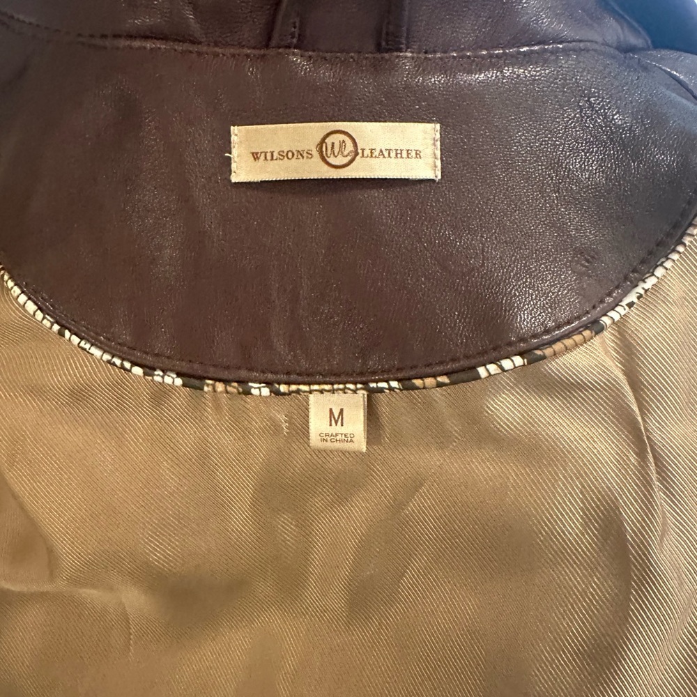 Brown Leather Women's blazer jacket - Picture 5 of 7